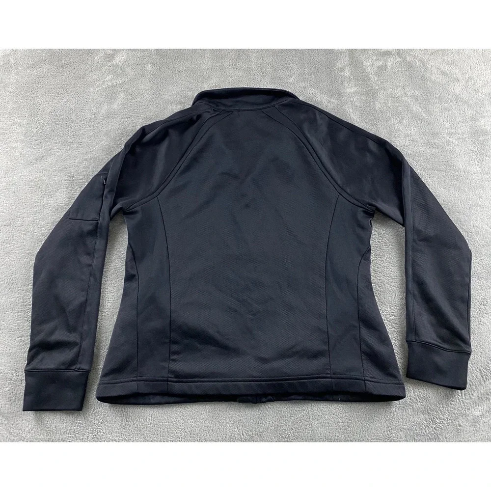 Fila Sport Womens Black Full Zip Track Jacket Fleece Lined Mock Neck Large